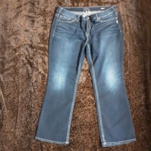 Silver slim bootcut jeans